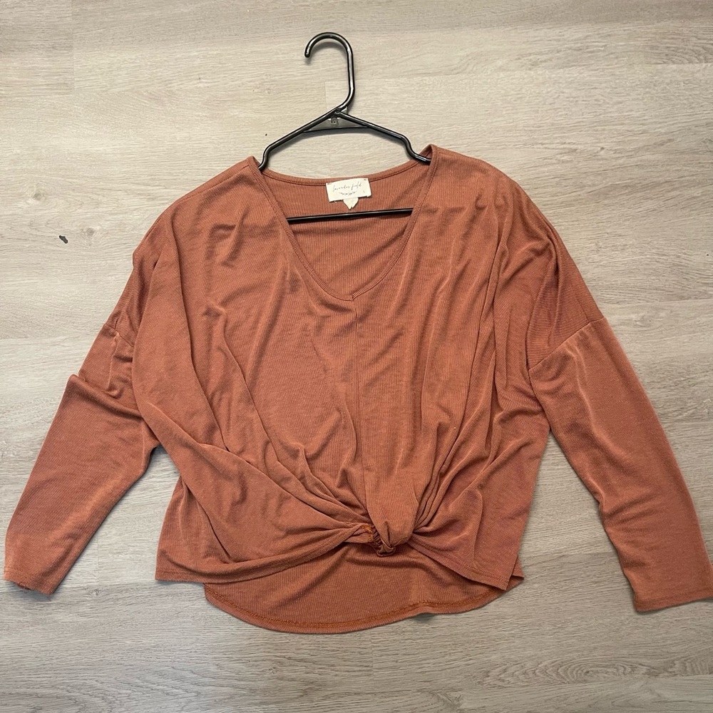 3/4 Sleeve Brown Top